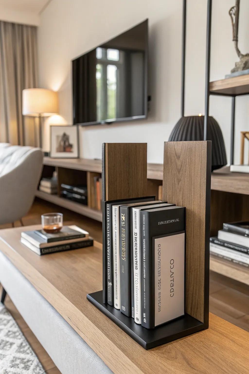 Bookish charm: Stylish bookends for organized elegance.