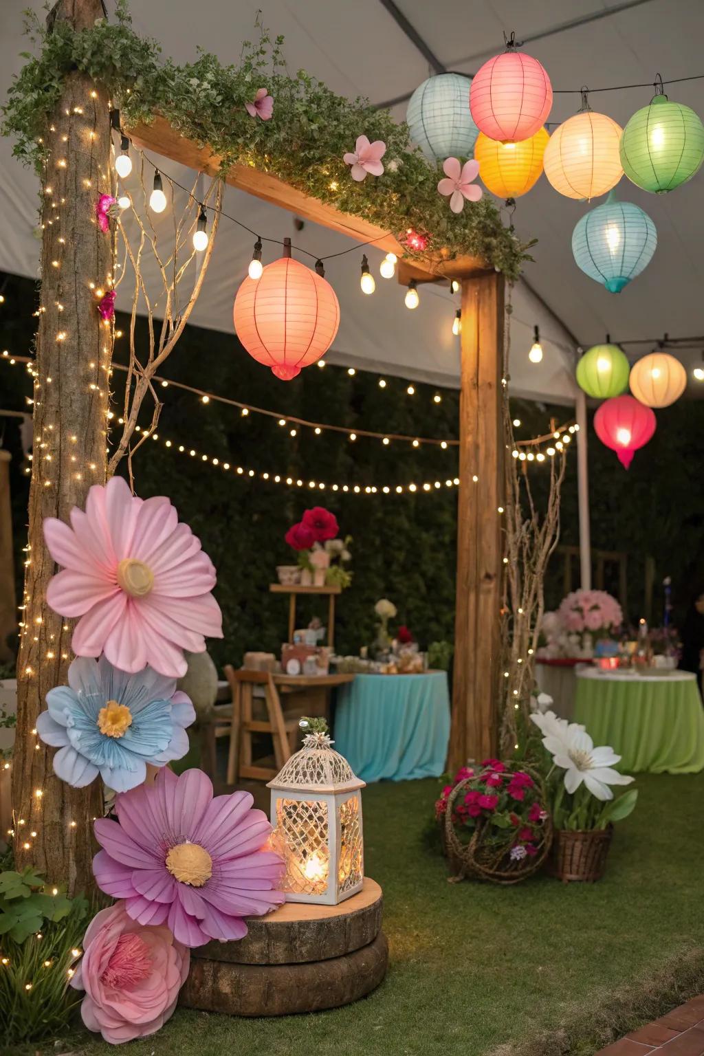 A whimsical theme brings a magical and enchanting atmosphere.