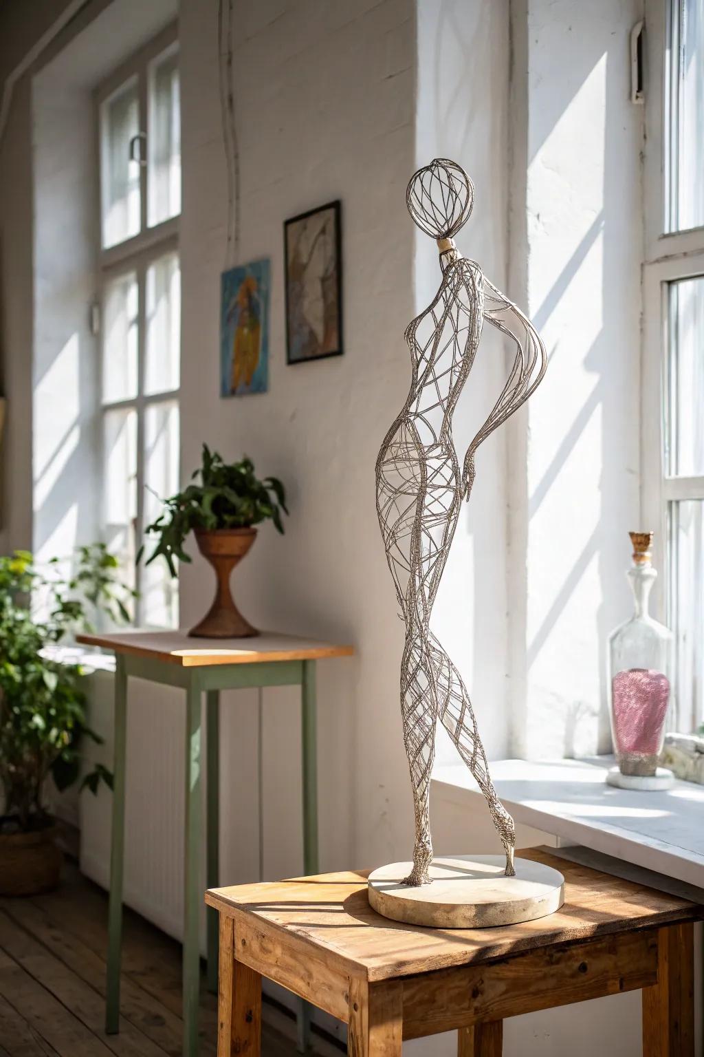 Explore the artistry of wire and stocking sculptures - where simplicity meets creativity.