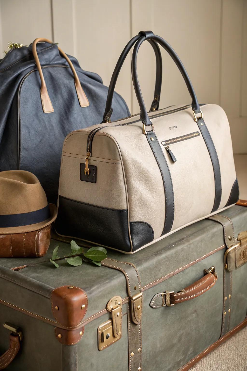 Travel in style with a personalized weekender bag.