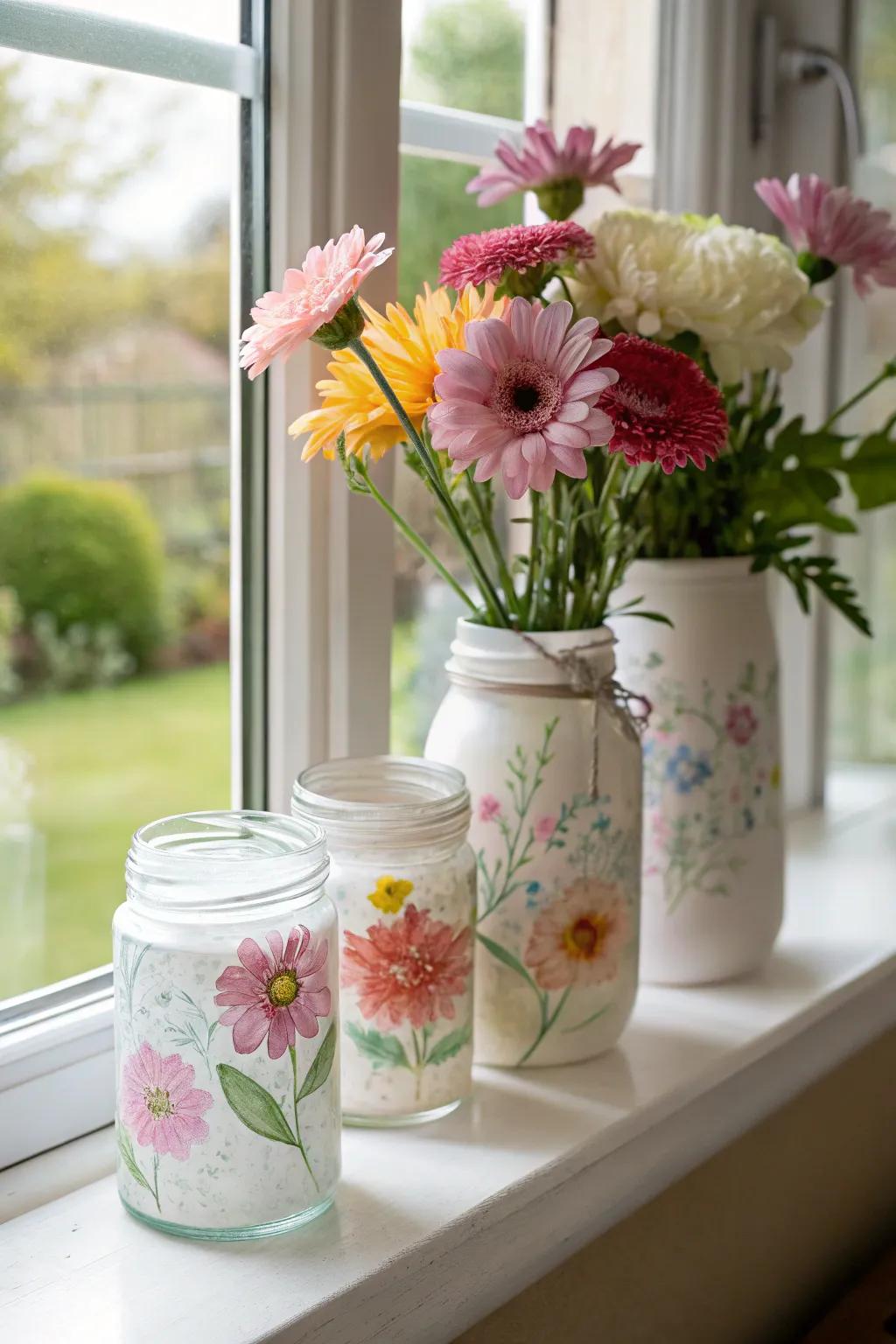 Watercolor jars for a dreamy, serene vibe.