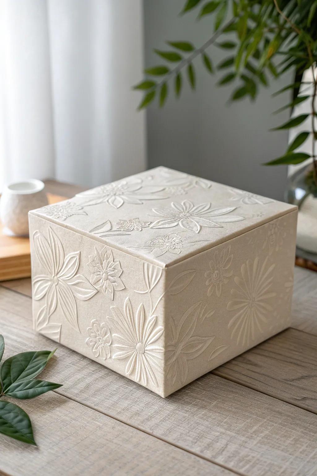 Elevate your unboxing experience with the timeless elegance of textured finishes.