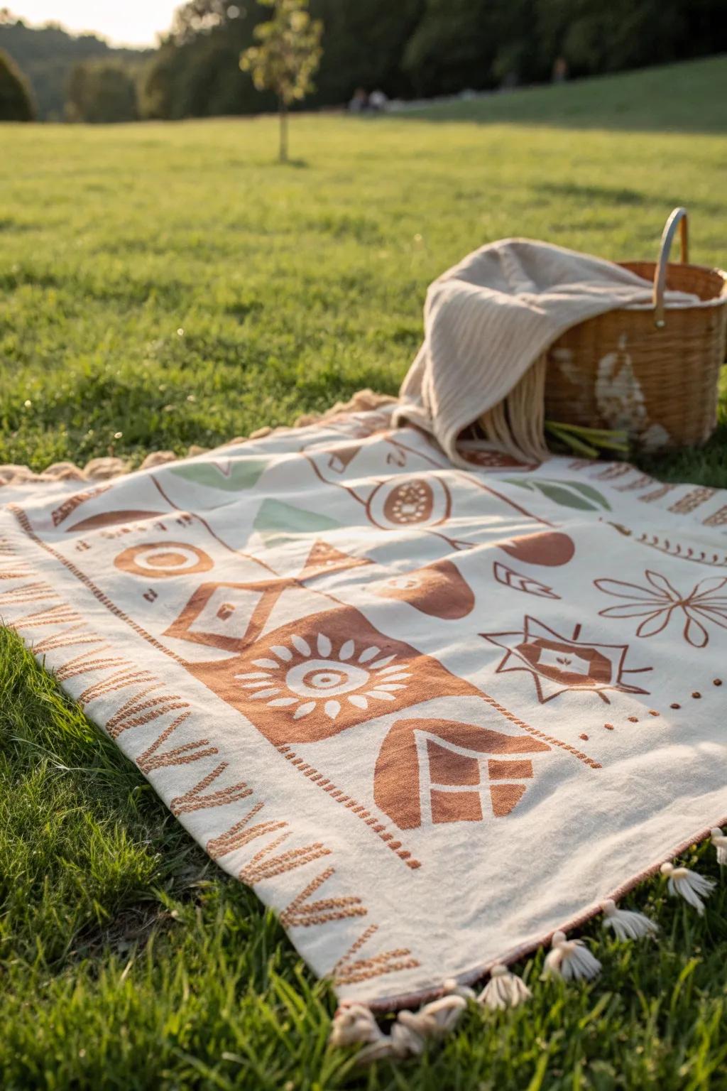 Transform your summer outings with a personalized touch—this DIY picnic blanket blends simplicity with boho charm for the perfect outdoor retreat.