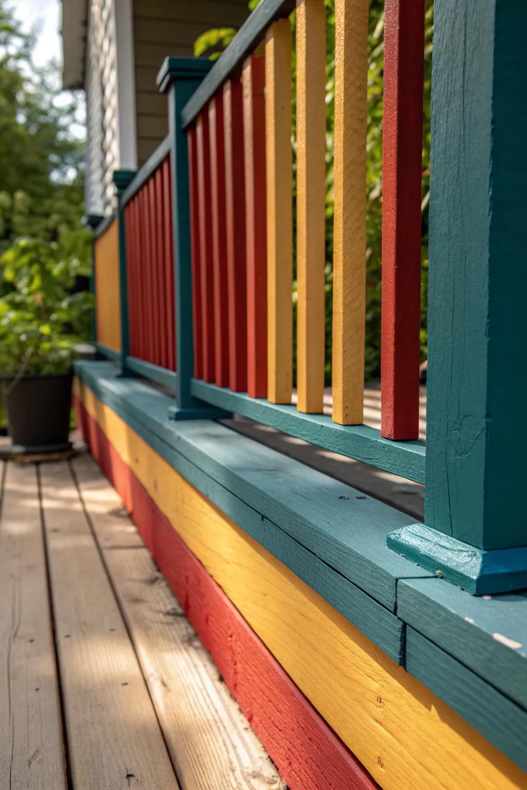 Transform your deck into a statement piece with bold, vibrant skirting colors!