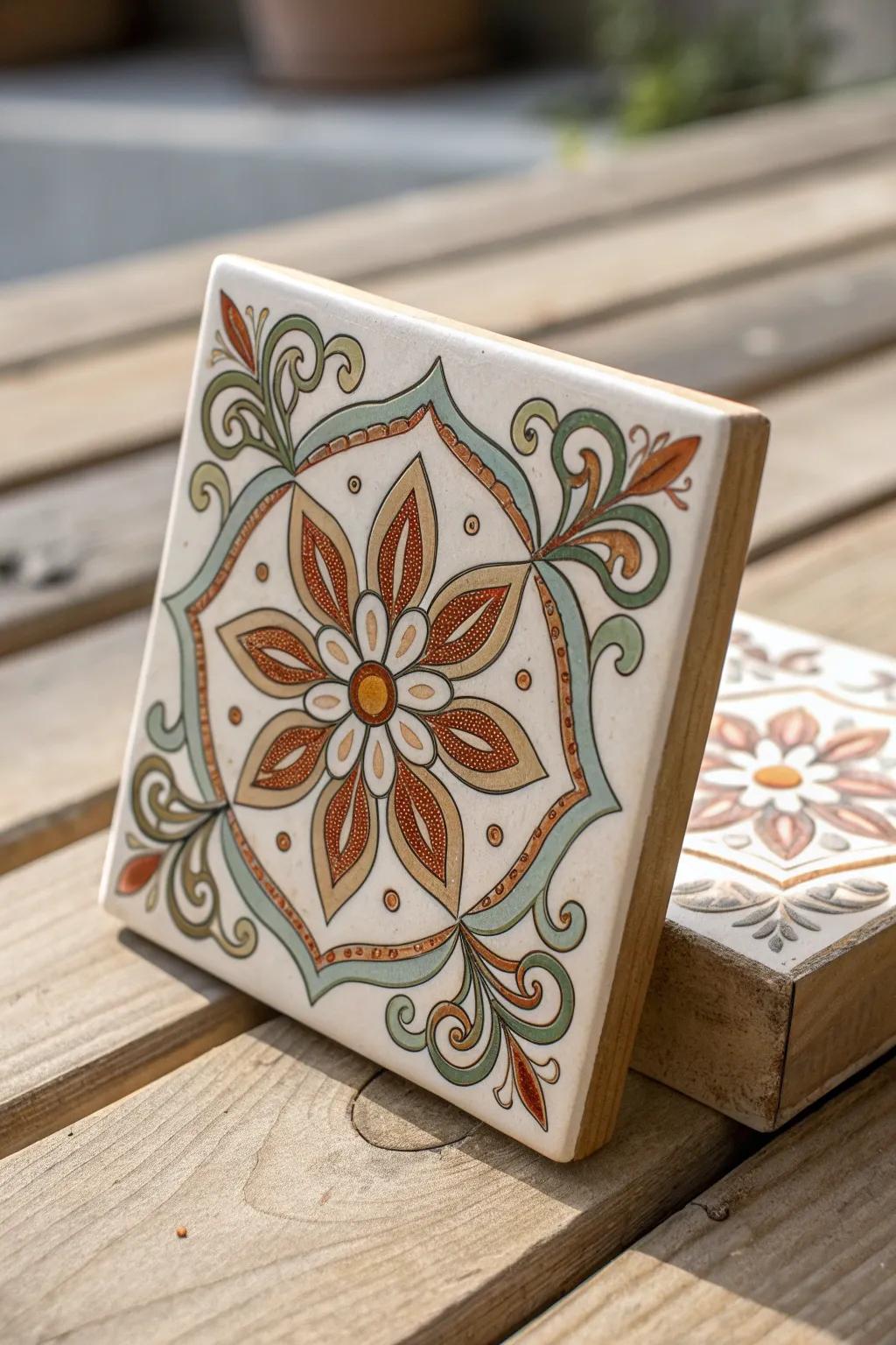Bring a touch of Argentine culture into your home with handcrafted painted ceramic tiles, perfect for coasters or wall art.