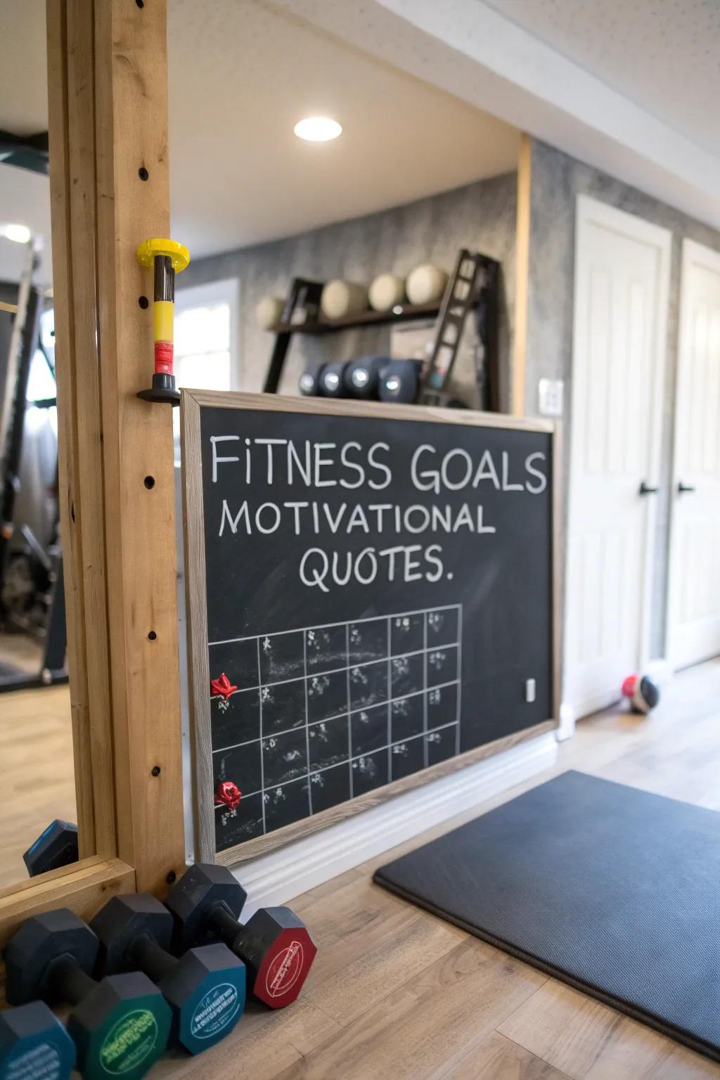 An inspiring chalkboard calendar that supports your fitness journey.