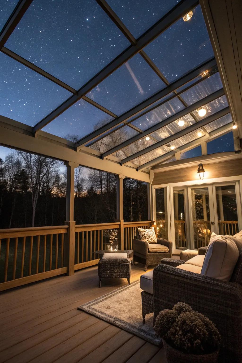 Glass roofs offer stunning views and connection to nature.