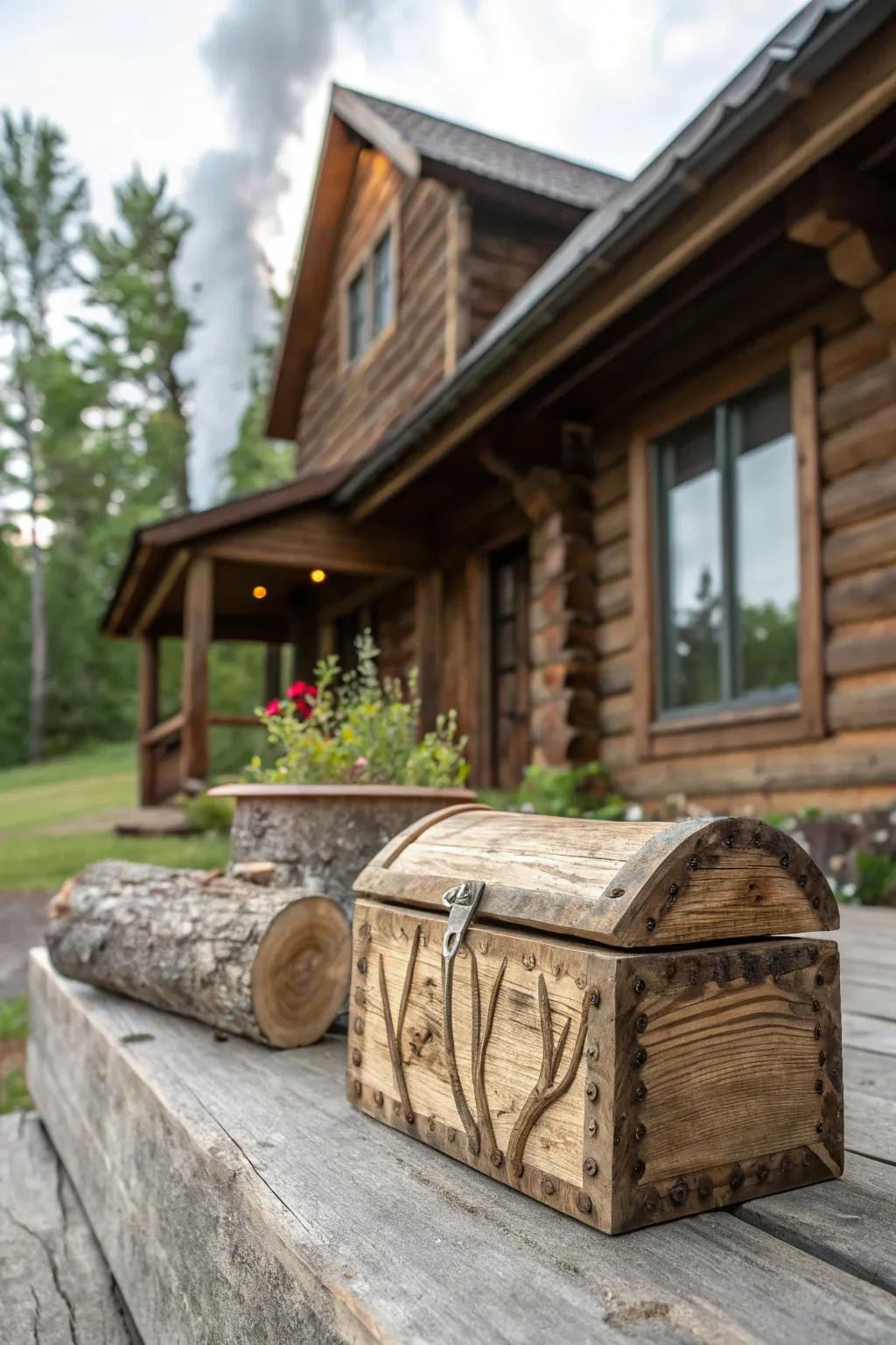 A twisted log bandsaw box highlighting natural beauty.