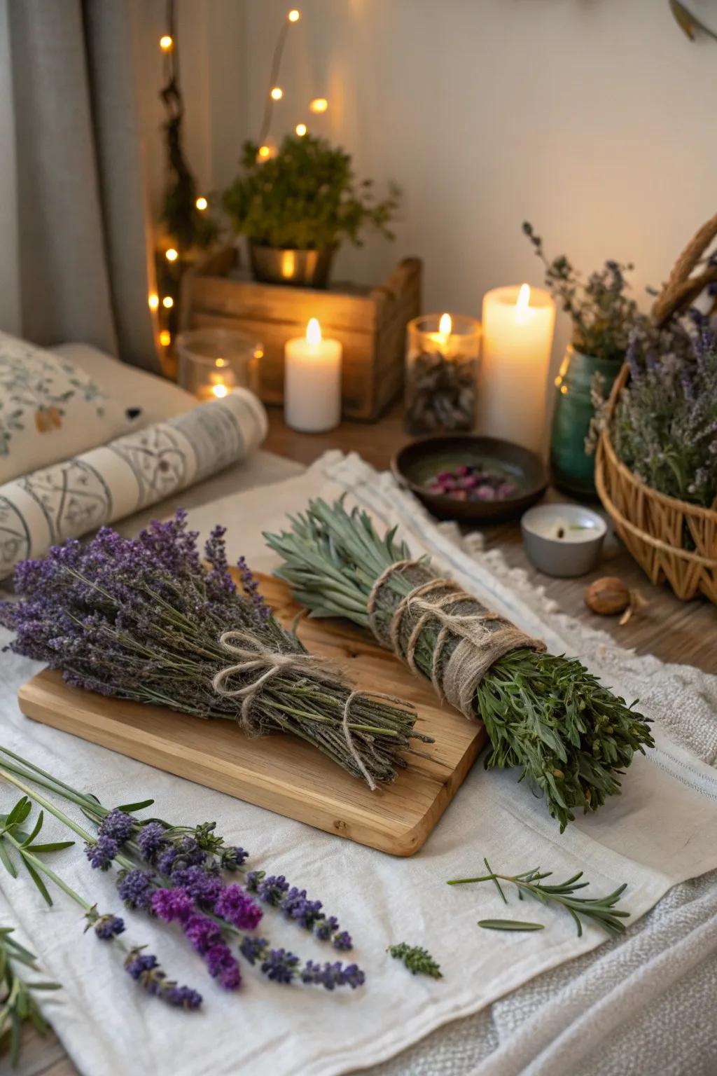 A fragrant herbal altar that delights the senses.