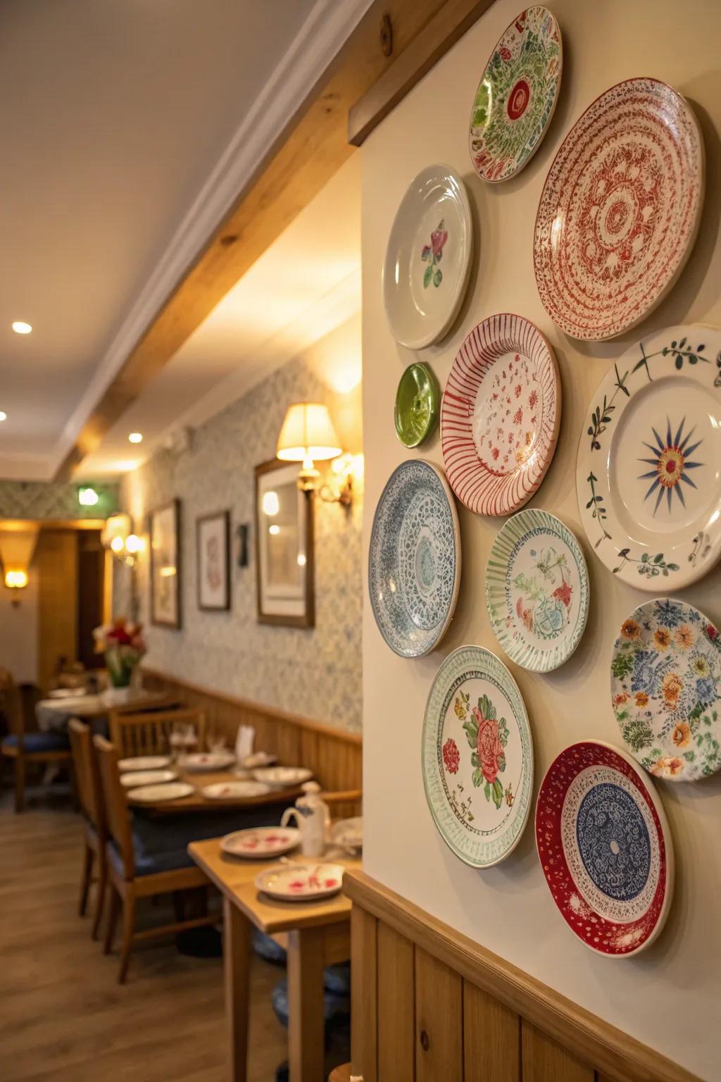 Decorative plates add a unique and artistic flair.