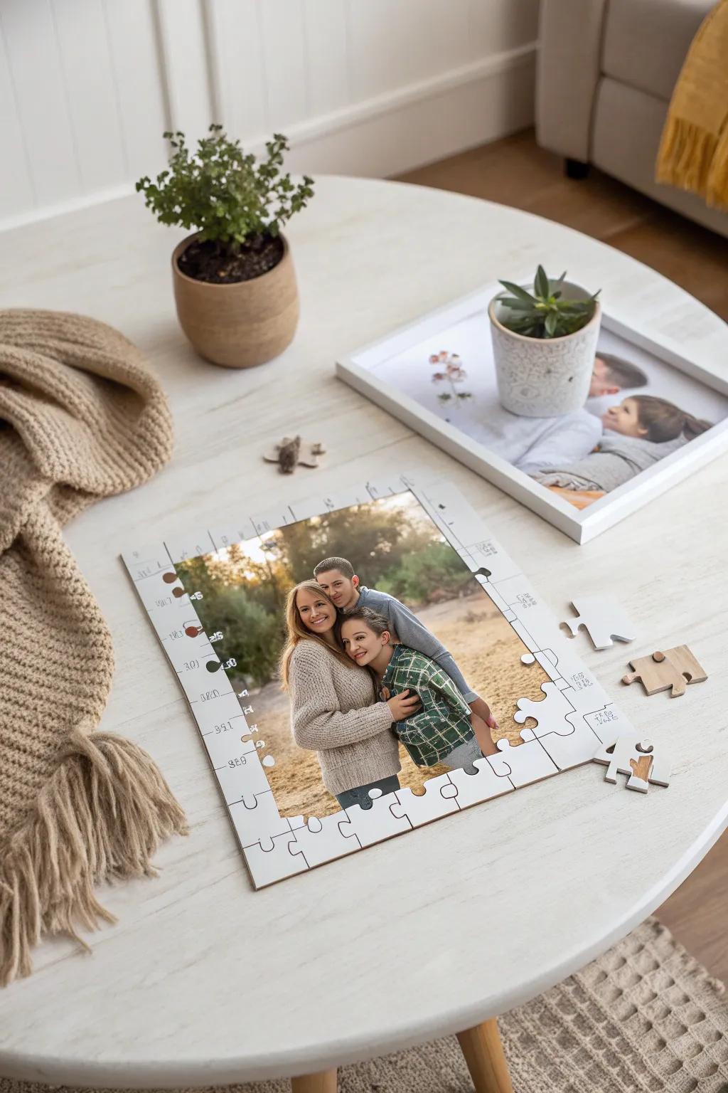 Piece together cherished memories with a custom puzzle, a heartfelt gift for mom.