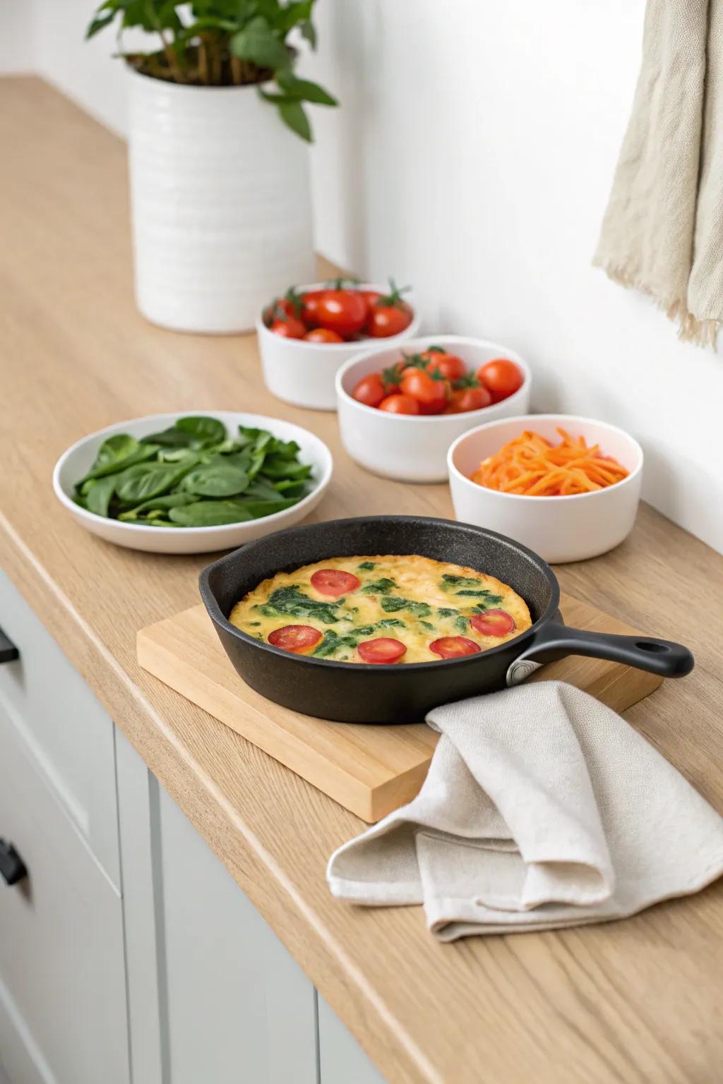Create your perfect omelette at our charming Scandinavian-inspired station!