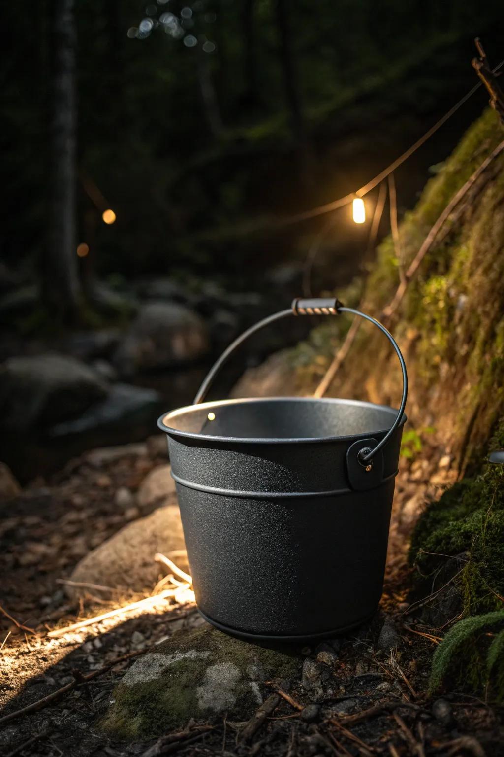 Illuminate your camping adventures with style – the Portable Bucket Torch.