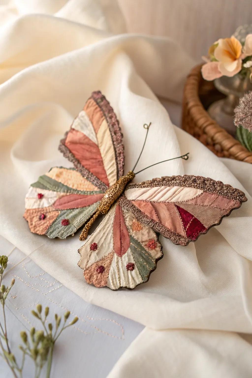 Discover the charm of upcycled fabric butterflies - a perfect blend of simplicity and artistic expression.