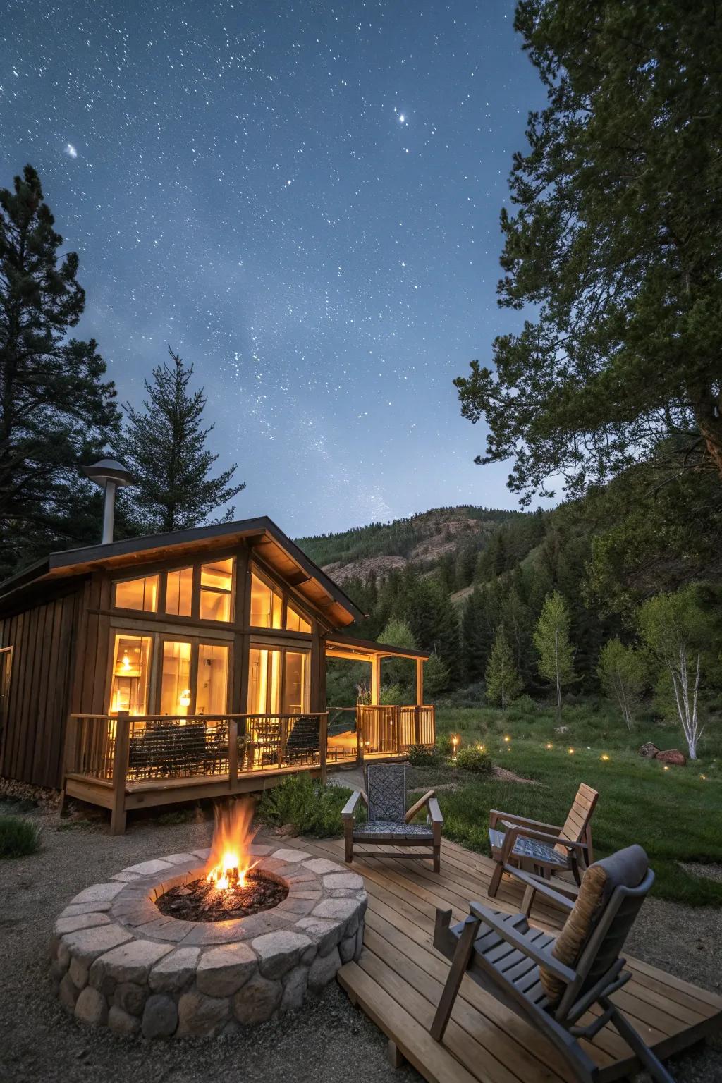 An inviting fire pit area for outdoor gatherings