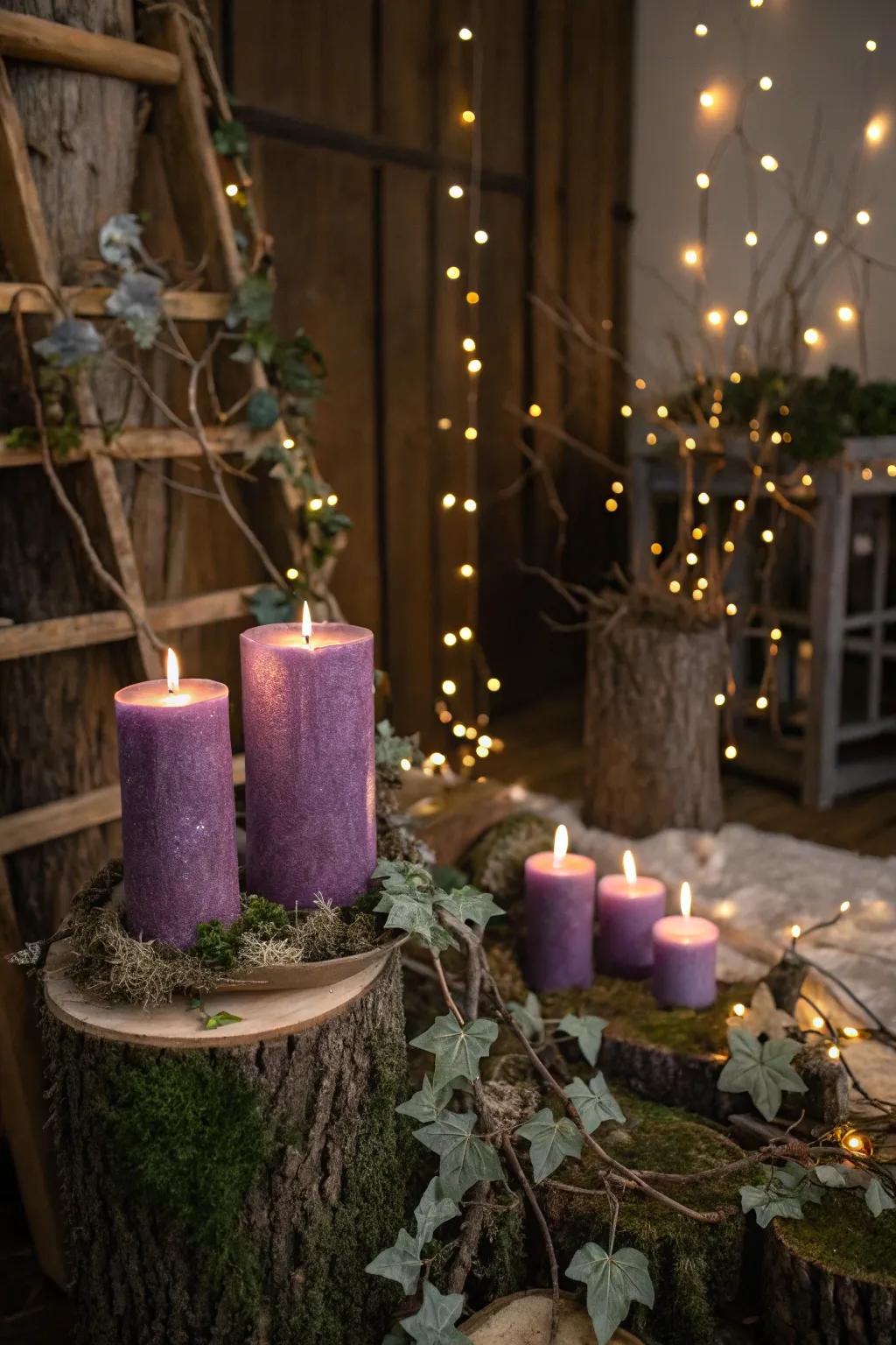 Step into a fairytale with a whimsical and enchanting candle setup.