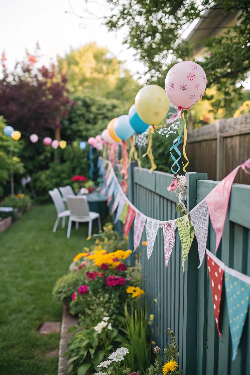 Chalk flags instantly elevate the festive atmosphere of garden parties.