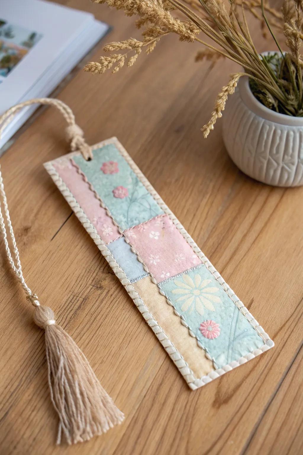Crafted with love: A personalized touch to every page with these delightful fabric scrap bookmarks.