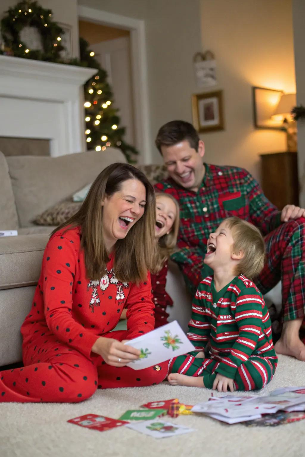 Capturing the joyful chaos of a family Christmas card photo session.