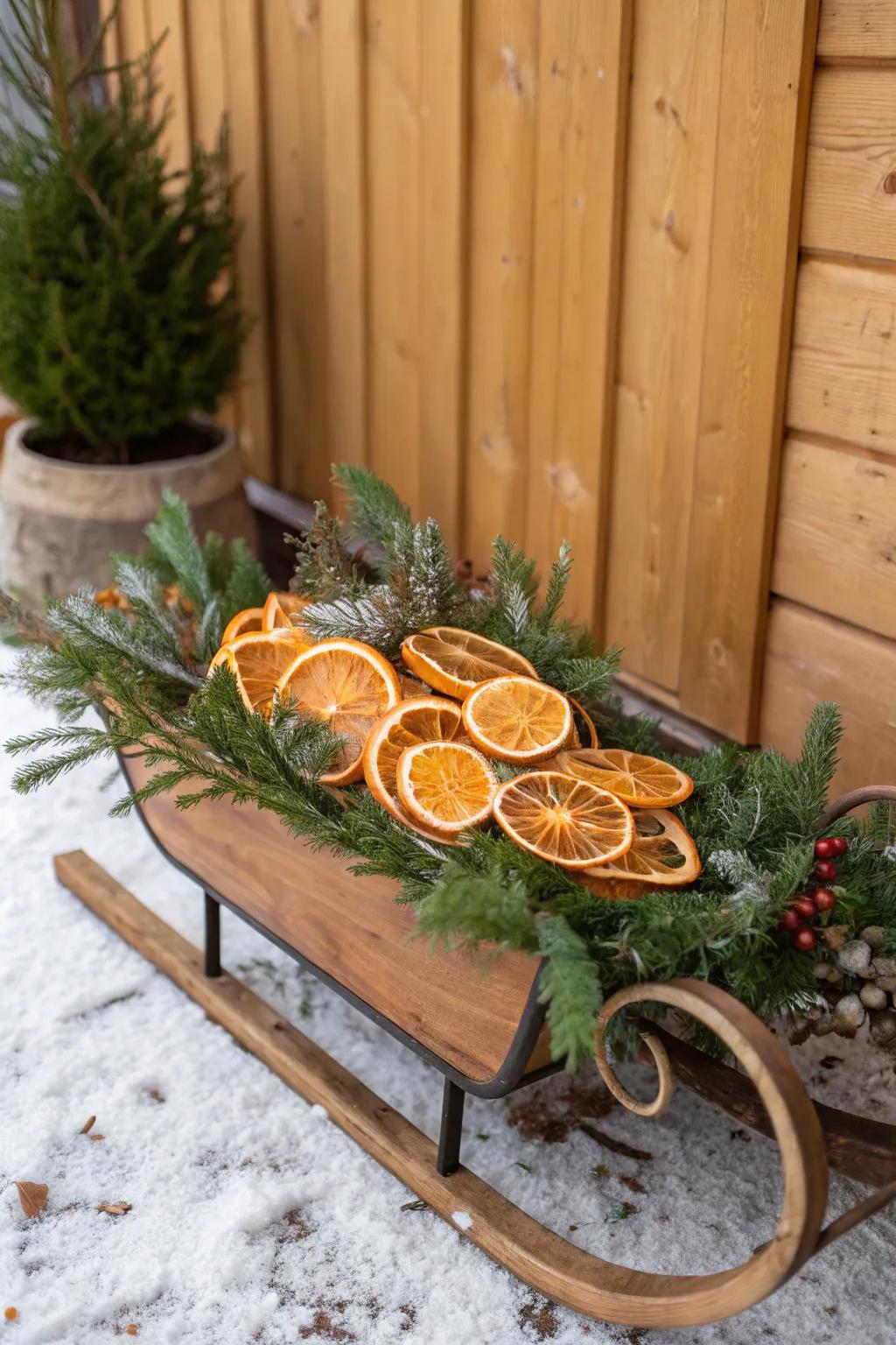 Dried oranges add color and fragrance.