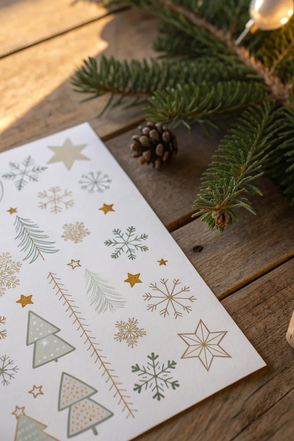 Add a touch of festive elegance to your wishlist with these beautifully crafted seasonal stickers.
