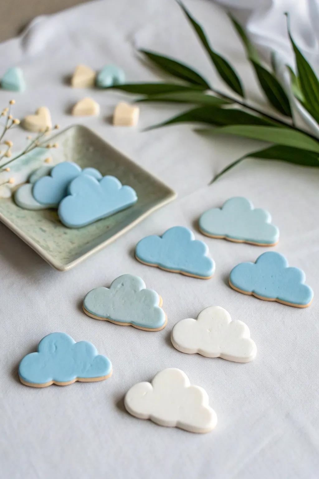 Add a touch of whimsy to your decor with cloud-shaped magnets.