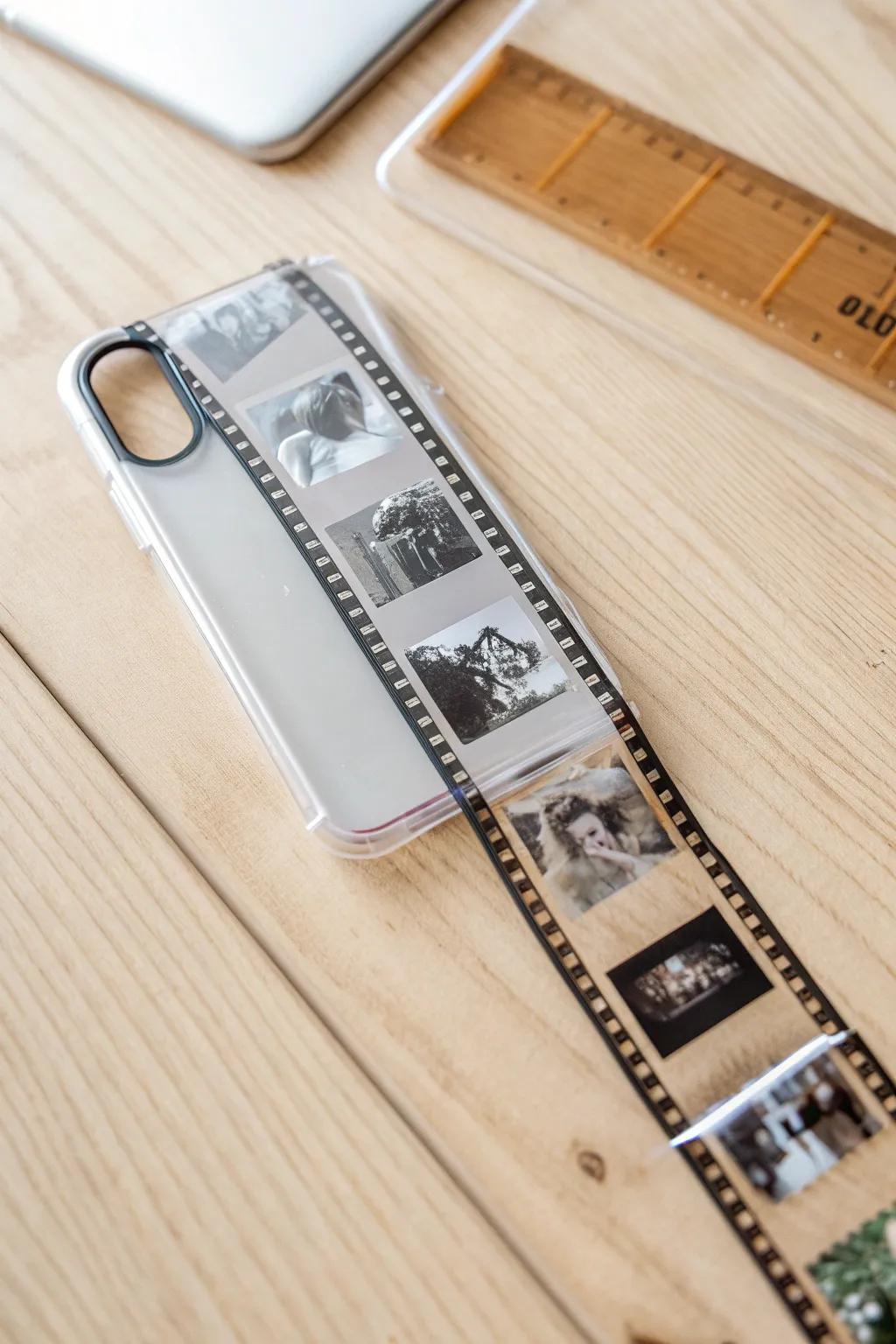 Capture your memories with style: a filmstrip phone case that tells your story.