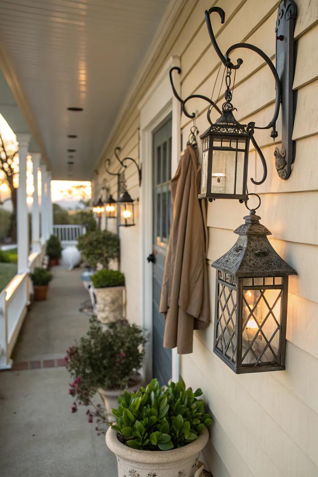 Create a warm welcome with lantern coat hooks.