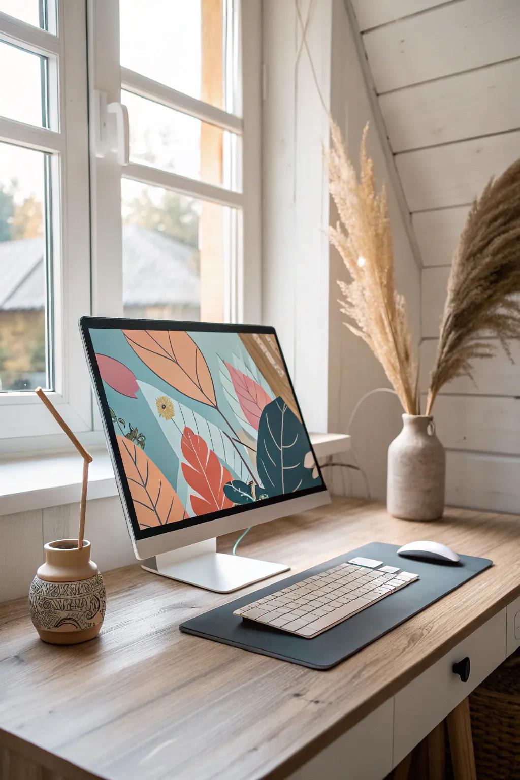 Unleash your creativity with a digital mural project – where Scandinavian elegance meets Boho charm.