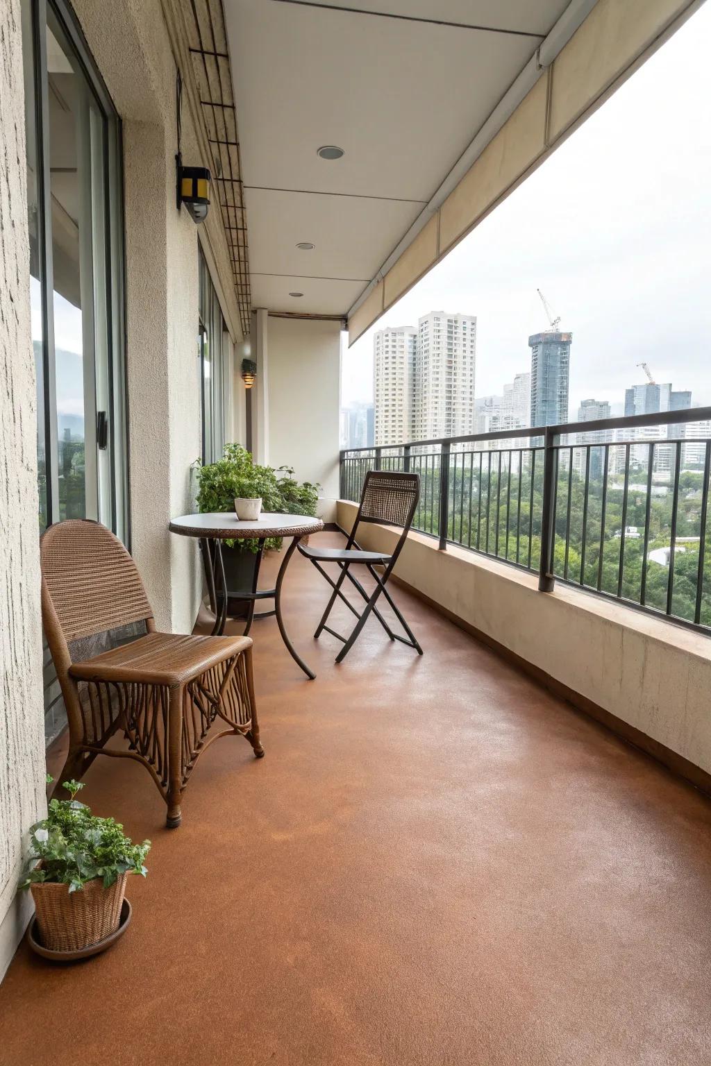 Cappuccino concrete creates a warm and inviting space.