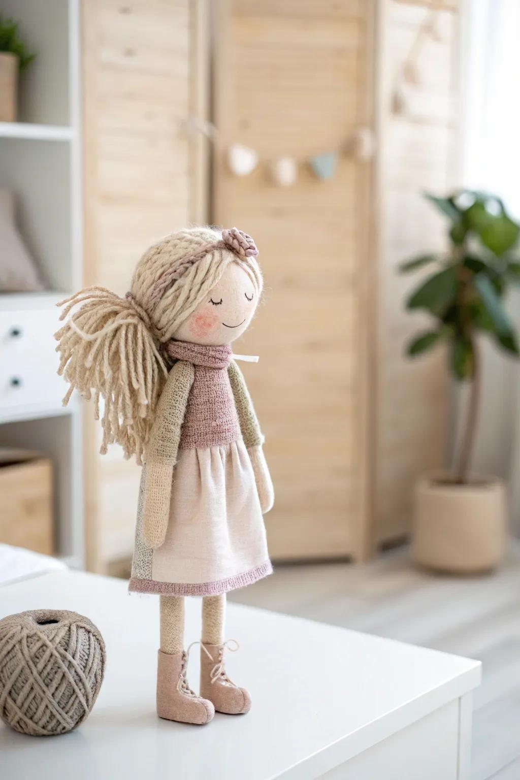 Embrace the charm of simplicity with this handcrafted paint stick doll, a perfect blend of minimalist and boho elegance.