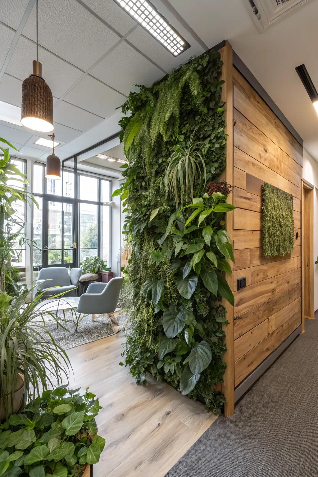 Biophilic design embraces nature, creating a harmonious work environment.