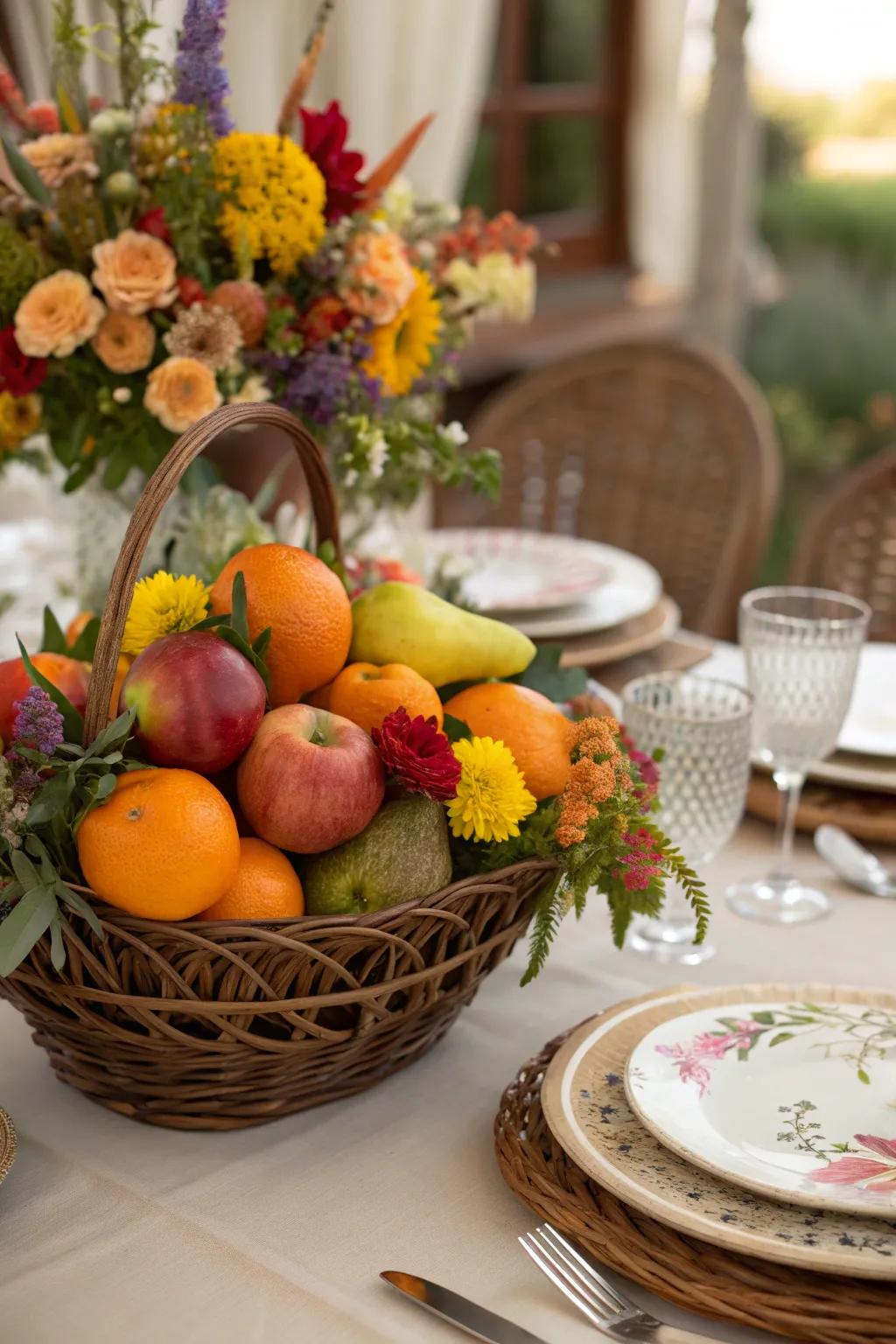 Enhance Your Dining Table with a Basket Centerpiece