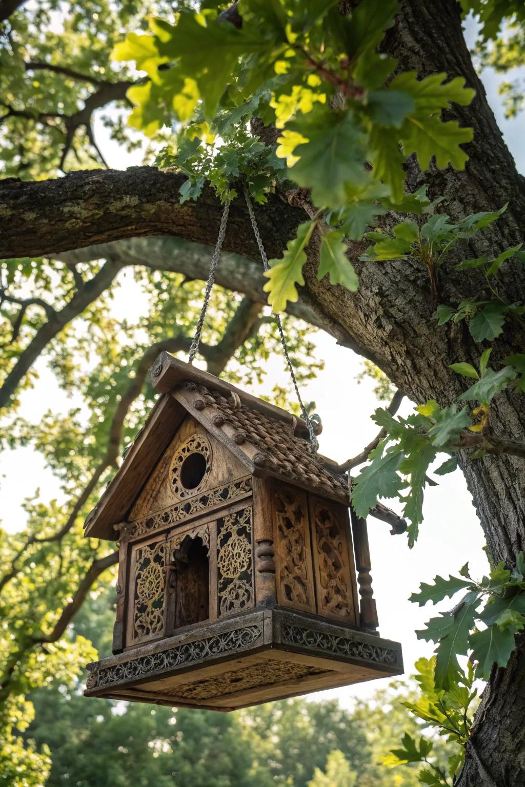 Bring nature home with a beautifully crafted birdhouse, a perfect blend of artistry and tranquility.