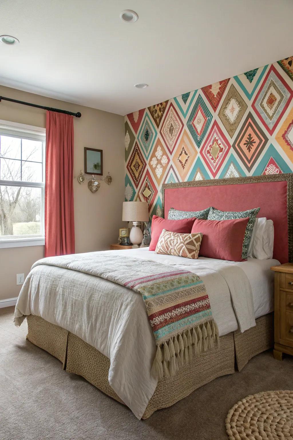 An accent wall adds personality and flair to your bedroom.