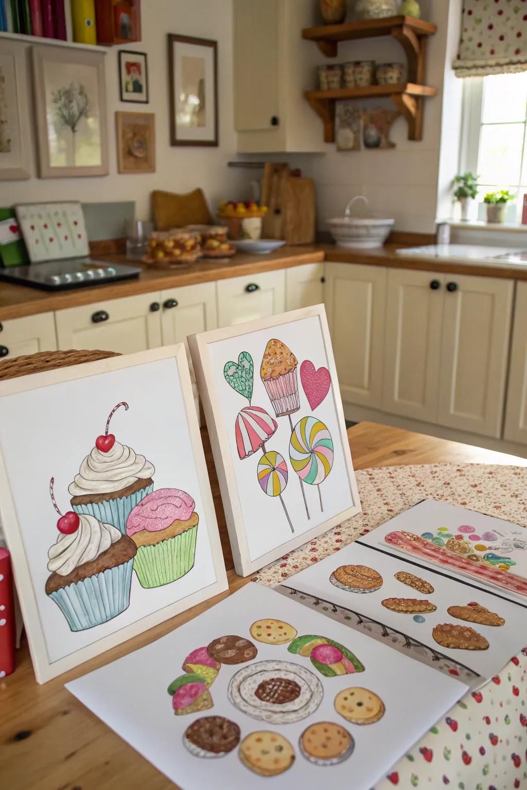 Sweet treat drawings that add a playful touch of flavor to your home.