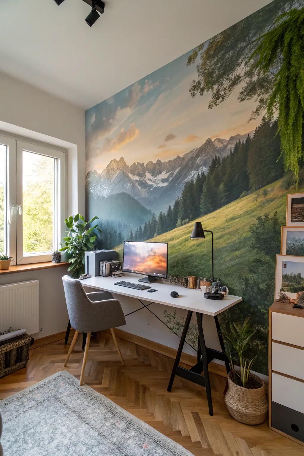 A wall mural can be a bold and inspiring addition to any room.