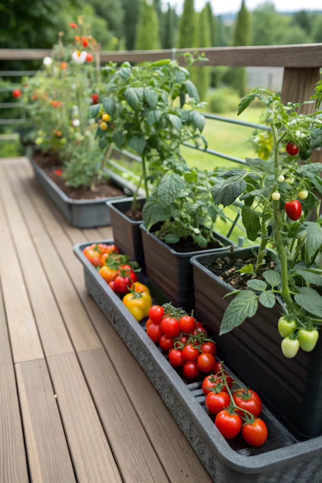 Edible plants add utility and flavor to your deck.