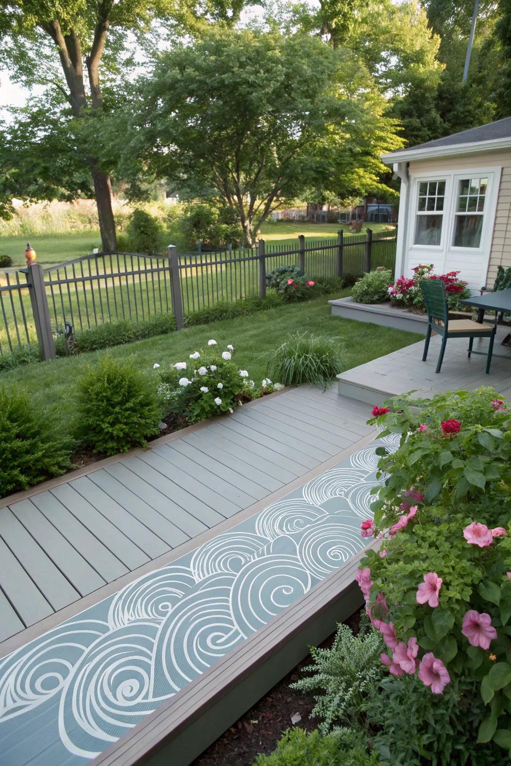 Wave patterns add a serene flow to your deck.