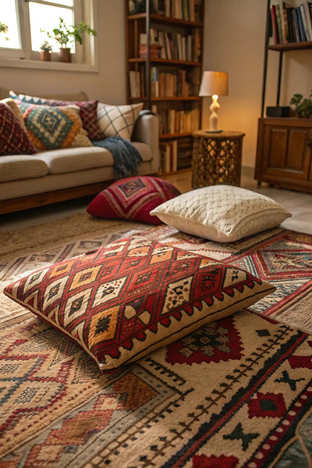 Patterns add visual interest and enliven your den.