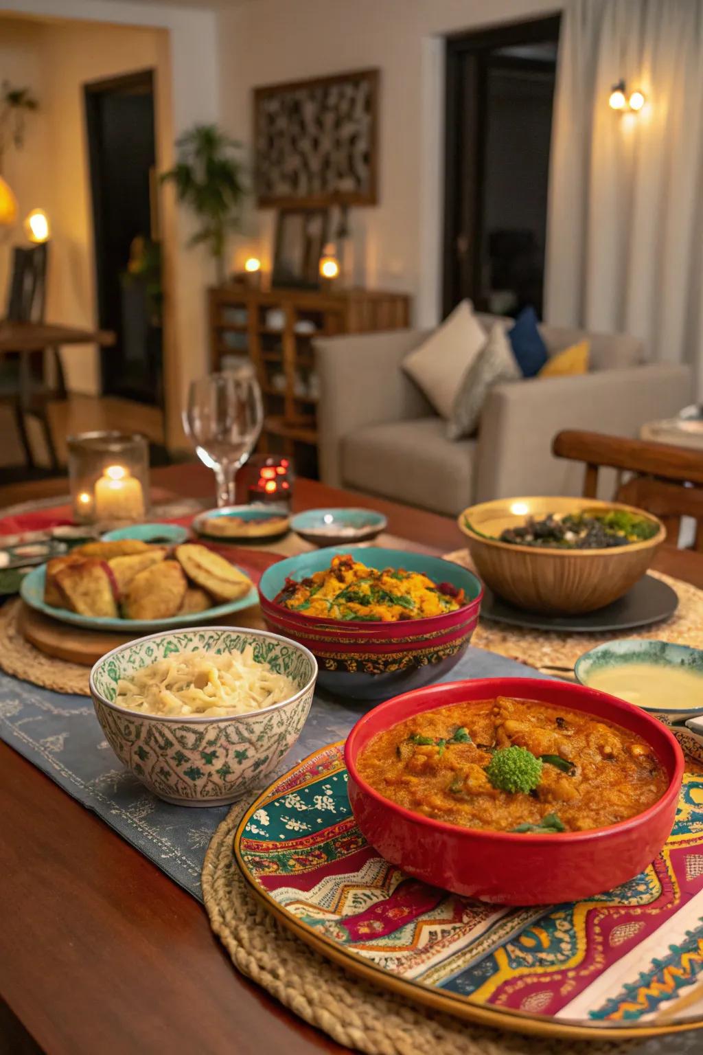 Enrich your dinner party with cultural elements that offer a taste of diversity.