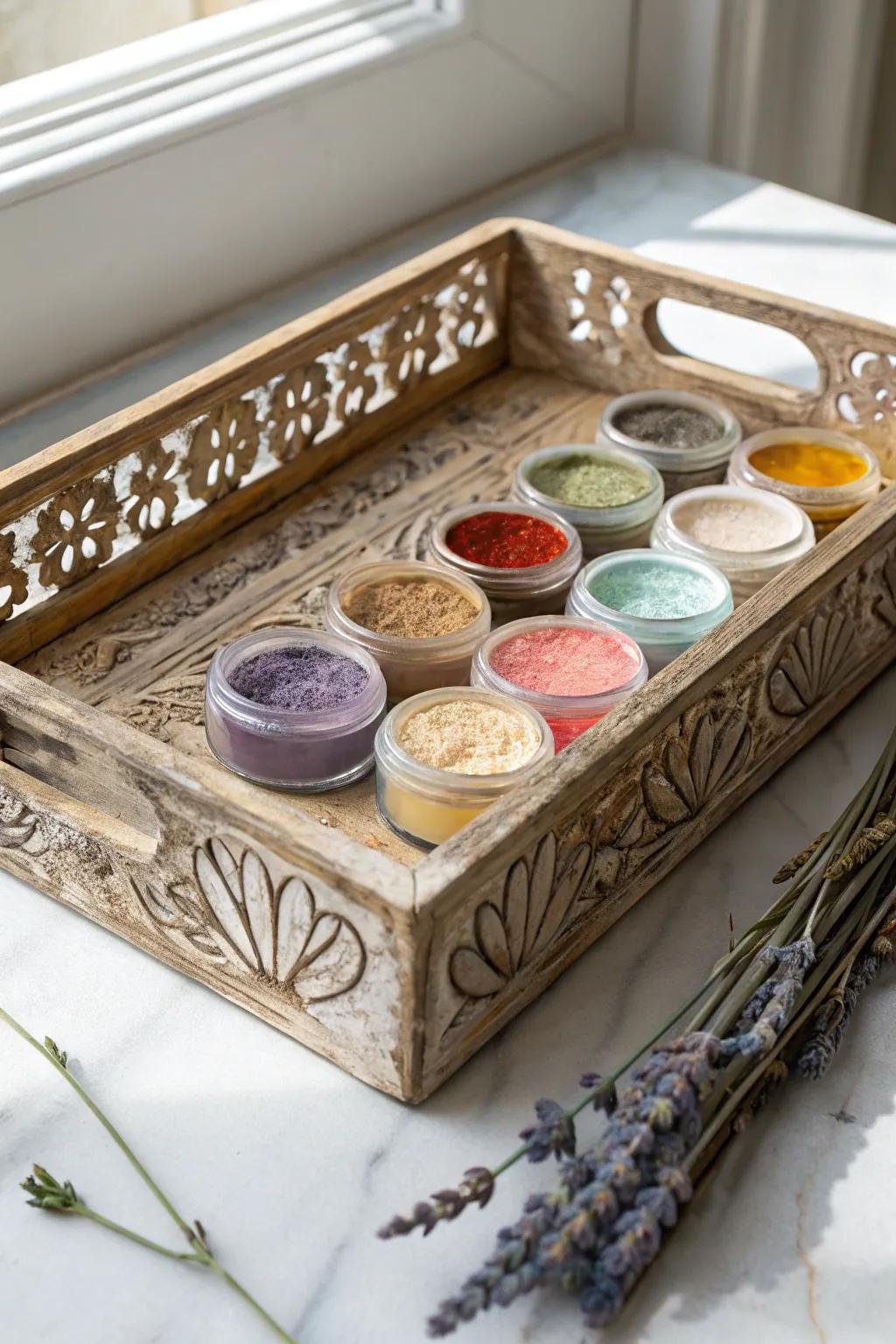 Embrace nostalgia and style with vintage trays for your dip powder collection.