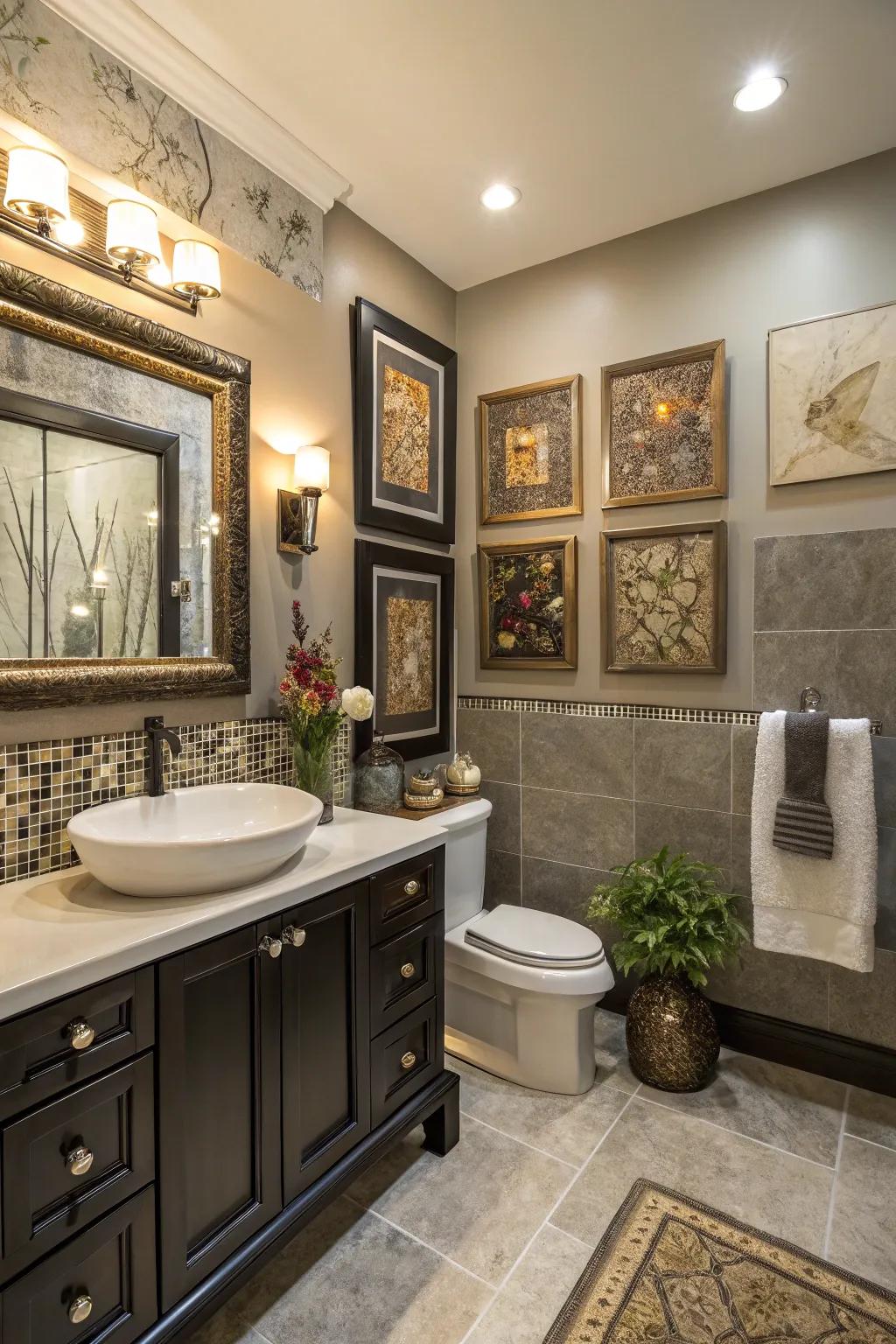 Art and decor can personalize and enhance your bathroom space.