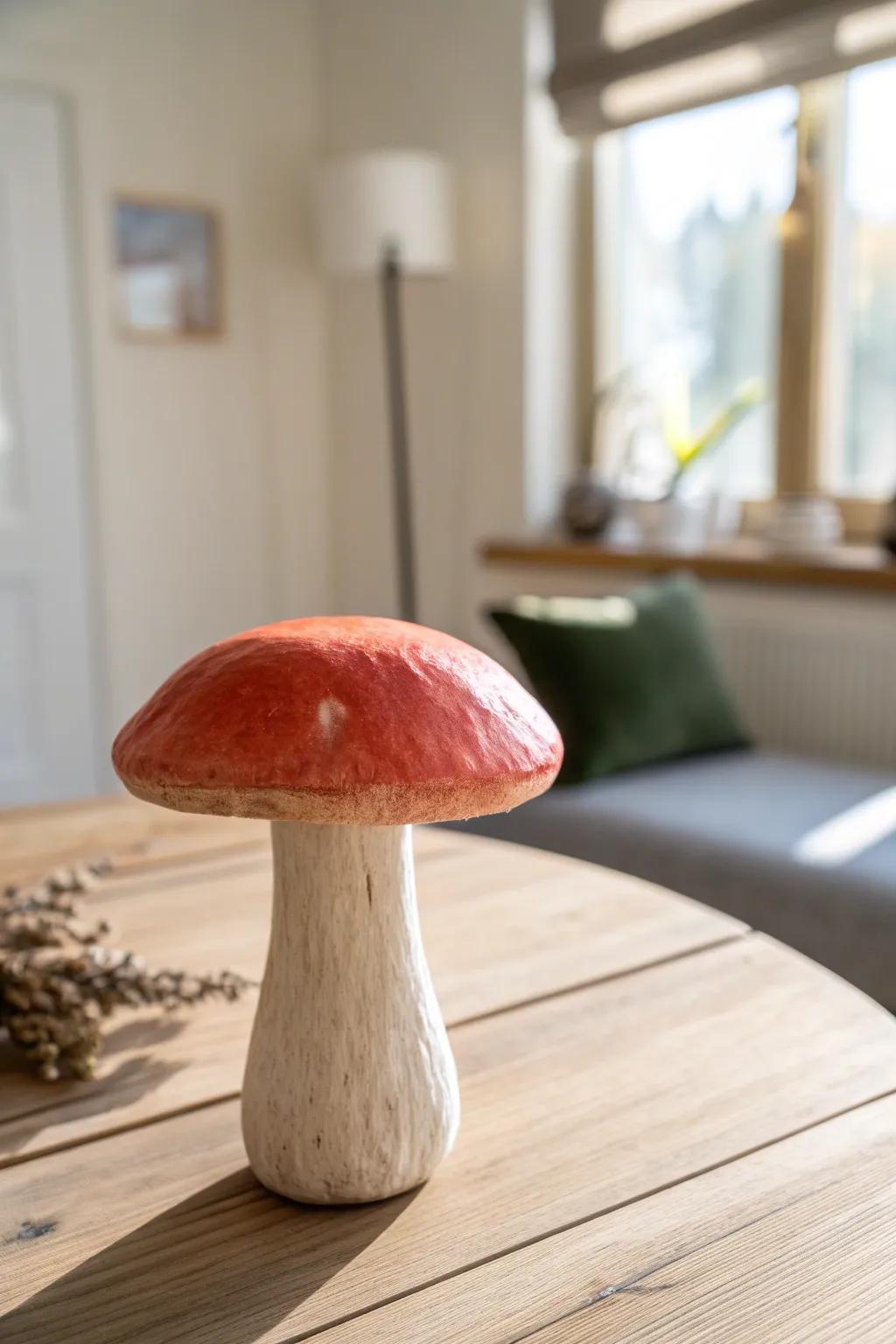 Brighten your friend's day with a vibrant clay mushroom, a perfect blend of Scandinavian minimalism and boho charm.
