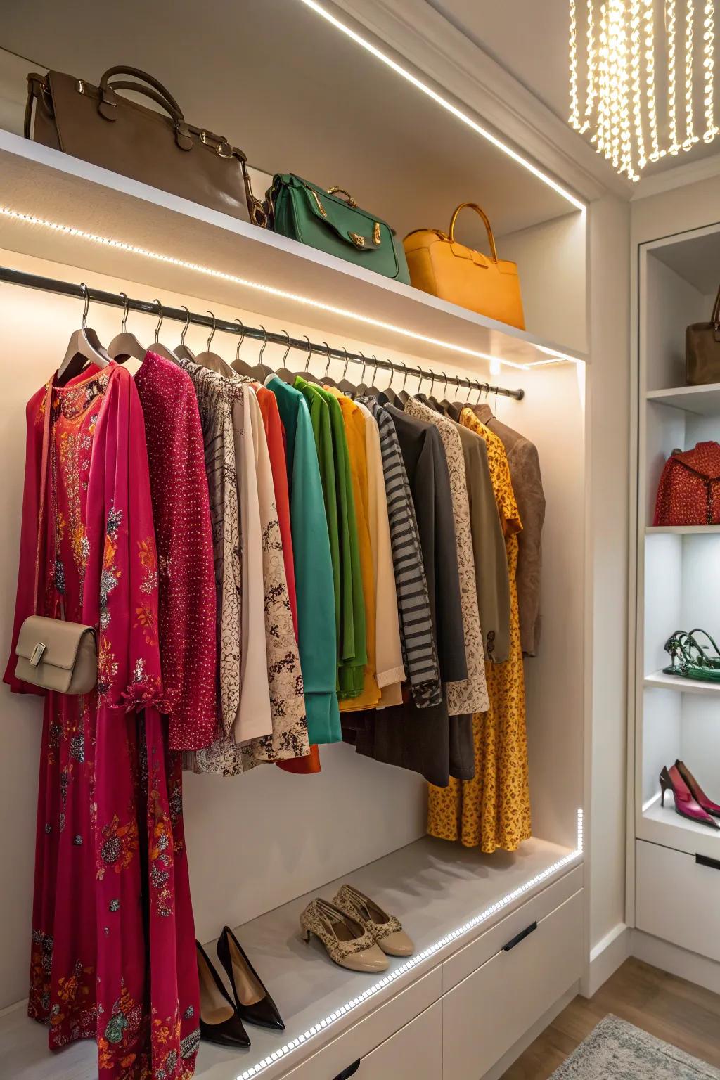 Good lighting makes a closet both functional and inviting.