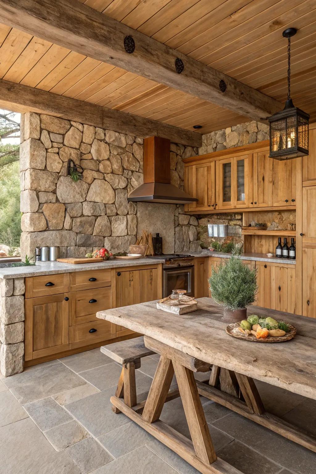 Natural materials add warmth and texture to your kitchen.