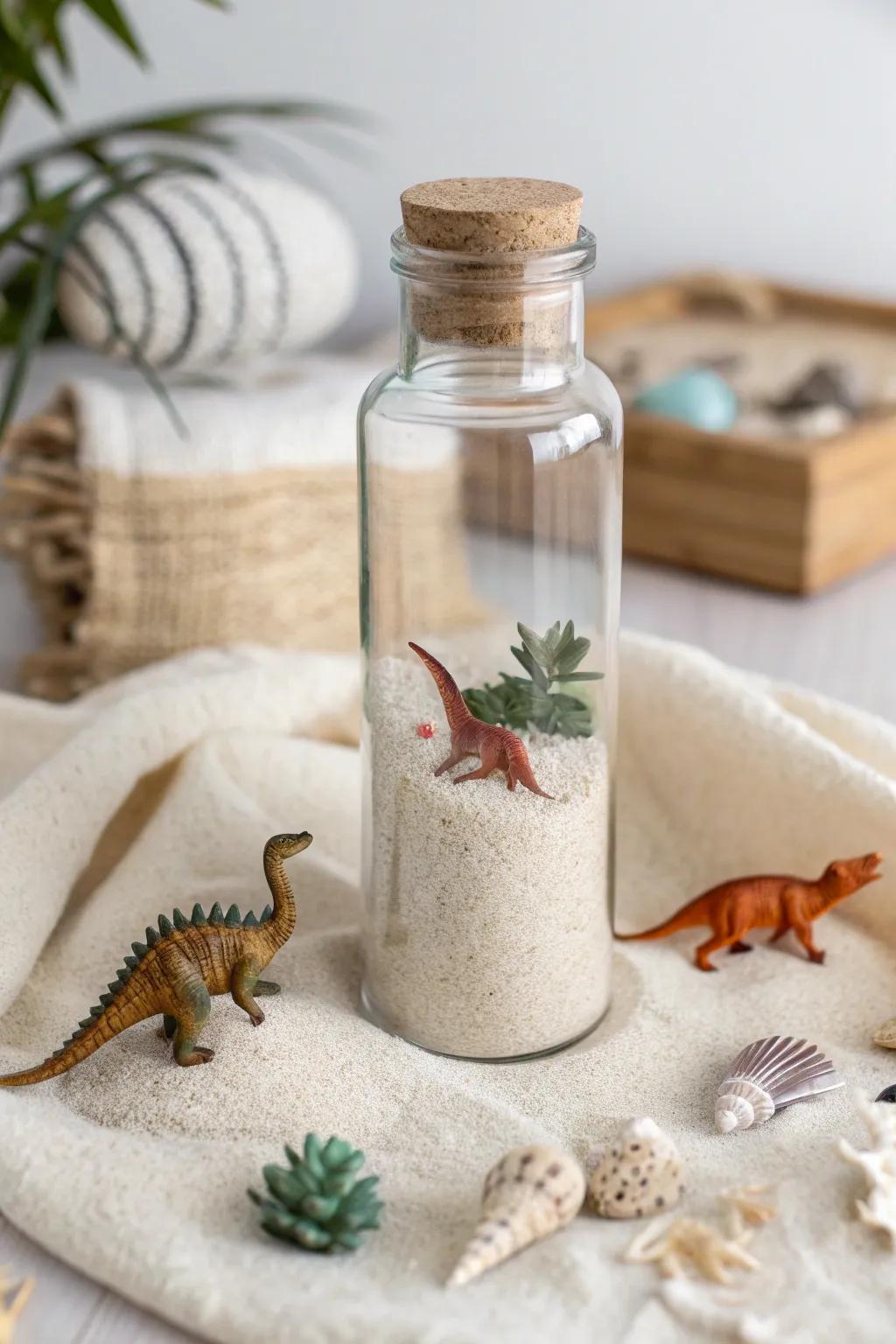 Unearth the past with our Dinosaur Dig Sensory Bottle—perfect for budding paleontologists!