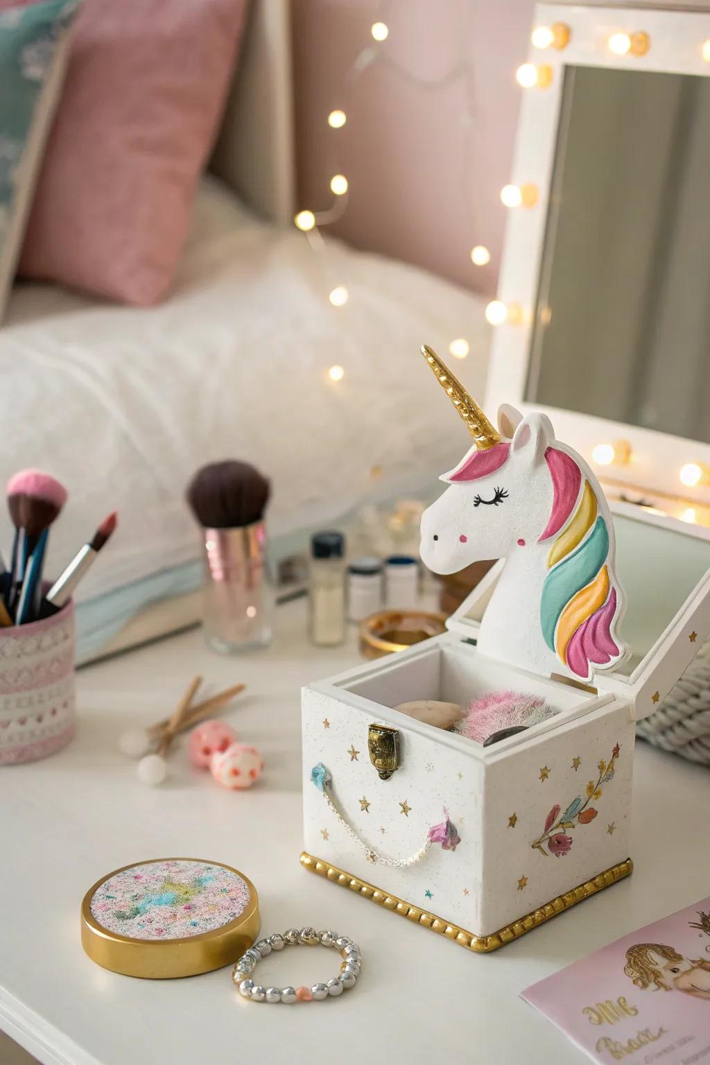 Store your keepsakes with unicorn charm.