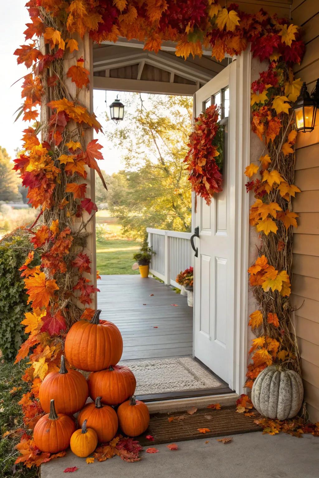 A festive seasonal harvest themed door.