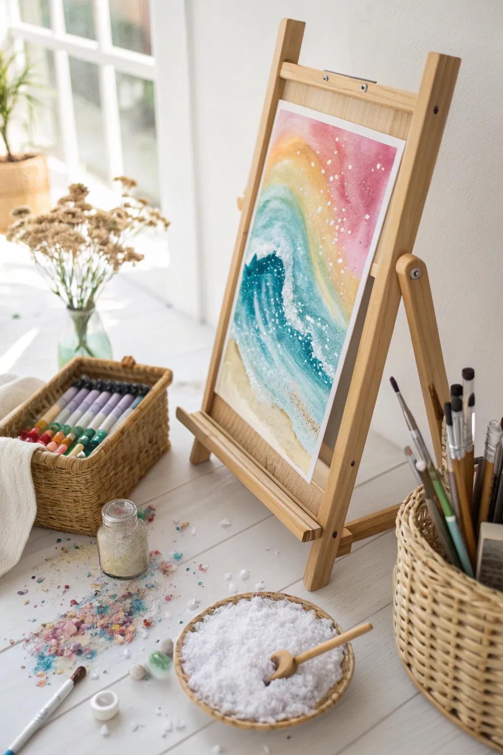 Watch creativity bloom with this magical salt and watercolor experiment!